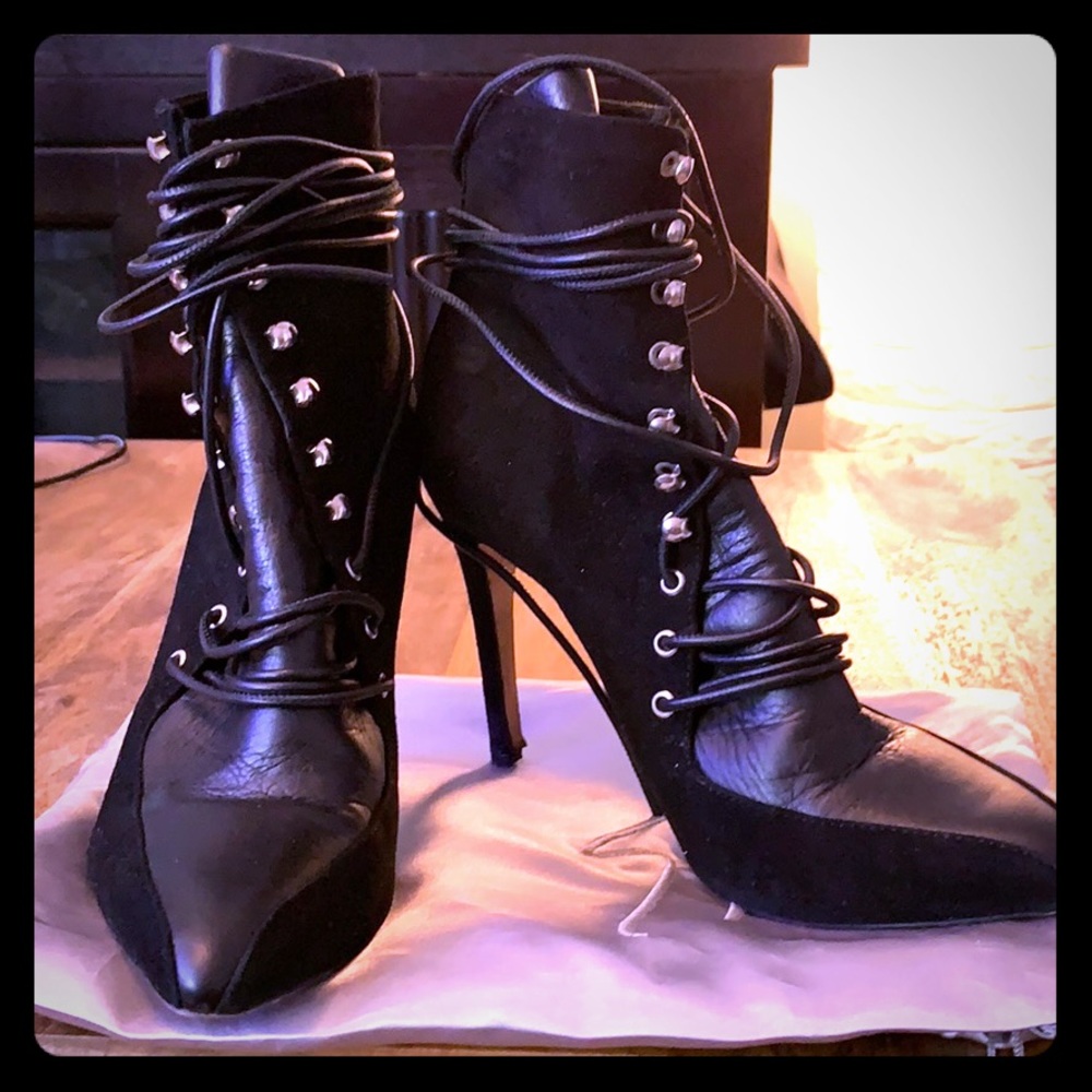 IRO Suede and Leather Witch Heel Boot size 36